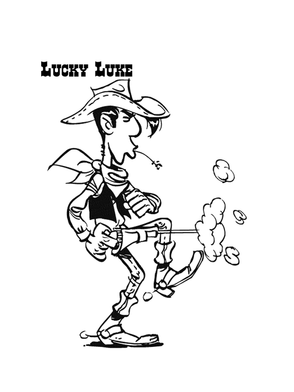 coloriage lucky luke tire plus vite que son ombre